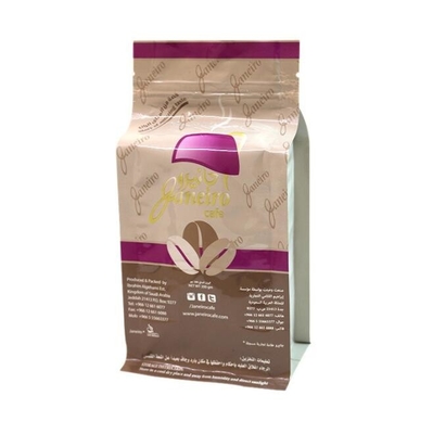 PLA +PBAT Stand Up Gusseted Pouch , Laminated Kraft Paper Bags 200microns