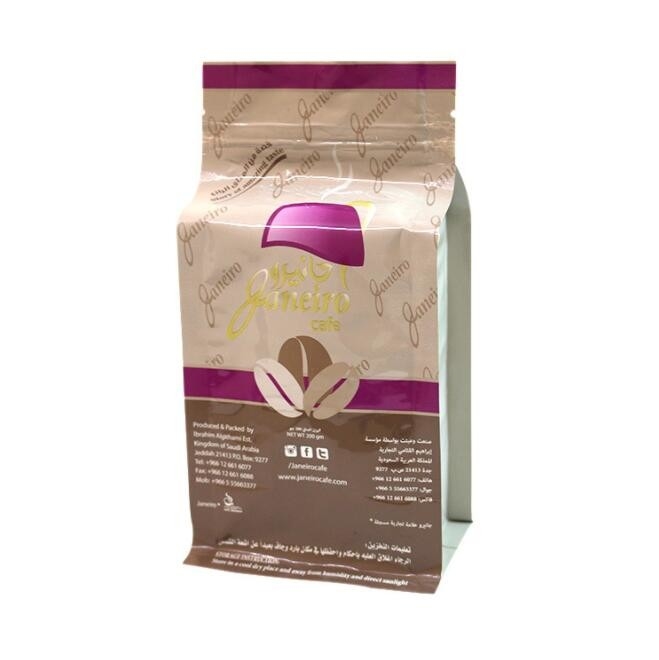 PLA +PBAT Stand Up Gusseted Pouch , Laminated Kraft Paper Bags 200microns