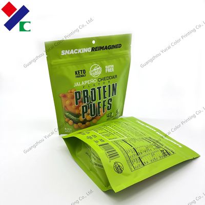 کیسه زیپی ایستاده سازگار با محیط زیست کیسه های بسته بندی پاپ کورن با طعم تند و ماندگاری طولانی